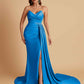 Sexy Soft Satin Mermaid V-neck Floor-Length Mermaid Bridesmaid Dresses