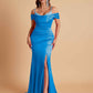 Elegant Soft Satin Mermaid Spaghetti Straps Floor-Length Mermaid Bridesmaid Dresses