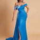 Elegant Soft Satin Mermaid Off Shoulder Floor-Length Mermaid Bridesmaid Dresses