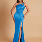 Sexy Soft Satin Mermaid One Shoulder Floor-Length Mermaid Bridesmaid Dresses