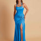 Gorgeous Square Criss Cross Soft Satin Side Slit Floor-Length Mermaid Bridesmaid Dresses