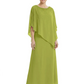 Elegant Mother of Bride Dresses Evening Gowns Trending 2026 Styles with Asymmetric Cape