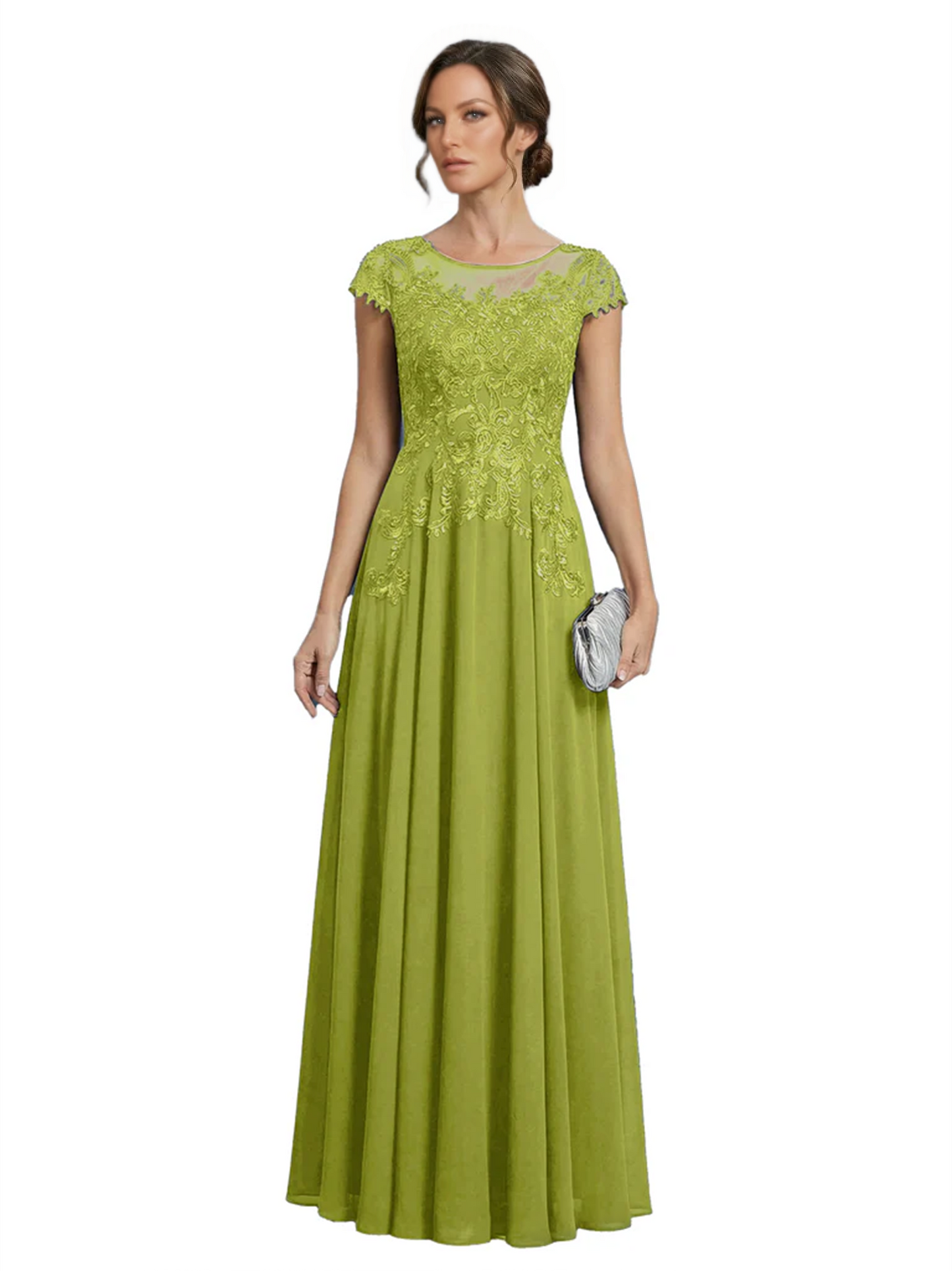 Chic Long A-Line Chiffon Mother of the Brides Dresses Sequin Mom Outfits For Wedding