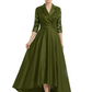 Elegant Mother of Bride Dress Evening Gowns Trending Styles with Lapel Collar 3/4 Sleeves