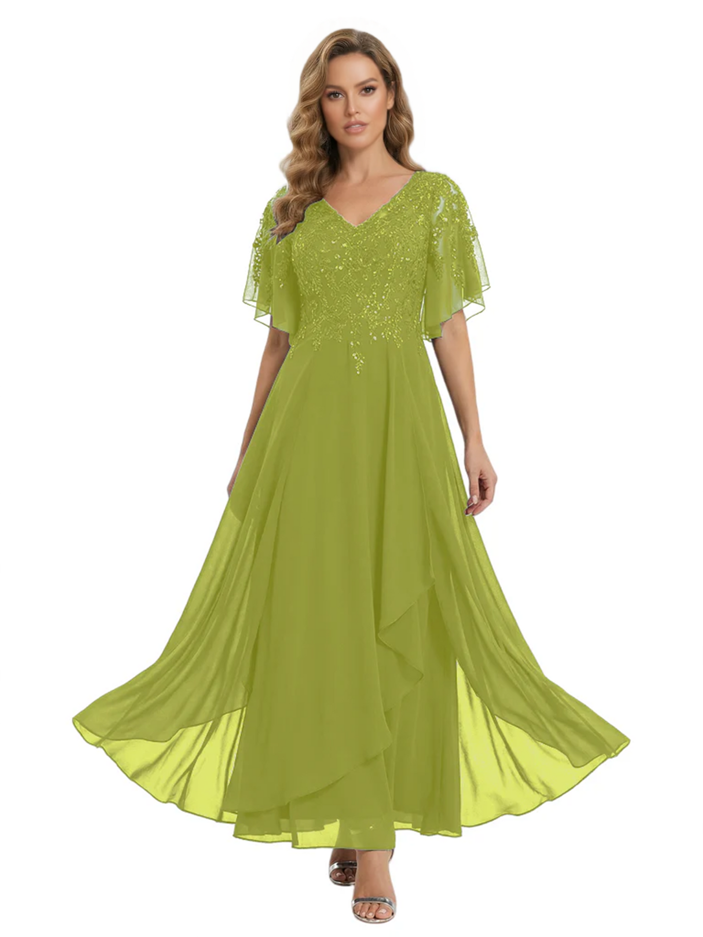 Bling Sequin Chiffon Mother of the Brides Dresses Wedding Party Gowns For Mom