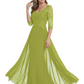 Luxury Burgundy Formal Dress Embroidered Lace Bodice Flowy Chiffon Gown 2026