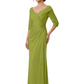 Elegant 3/4 Sleeve Mother of the Brides Dresses Mom Outfits Wedding Satin
