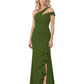 Modern Mother of Bride Dresses 2026 Asymmetric Neckline Ruffle Slit Gown