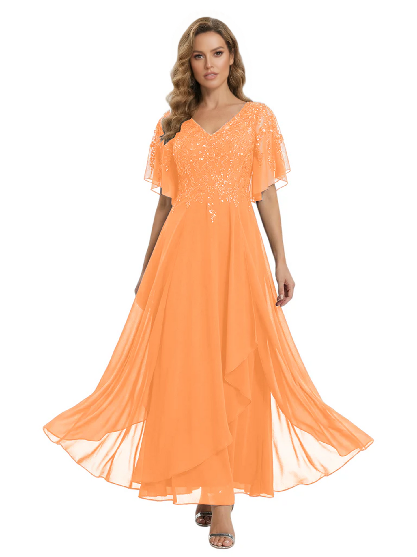 Bling Sequin Chiffon Mother of the Brides Dresses Wedding Party Gowns For Mom