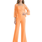 Mother of the Bride Jumpsuit with Lace Jacket 3/4 Sleeve Formal Pant Suit