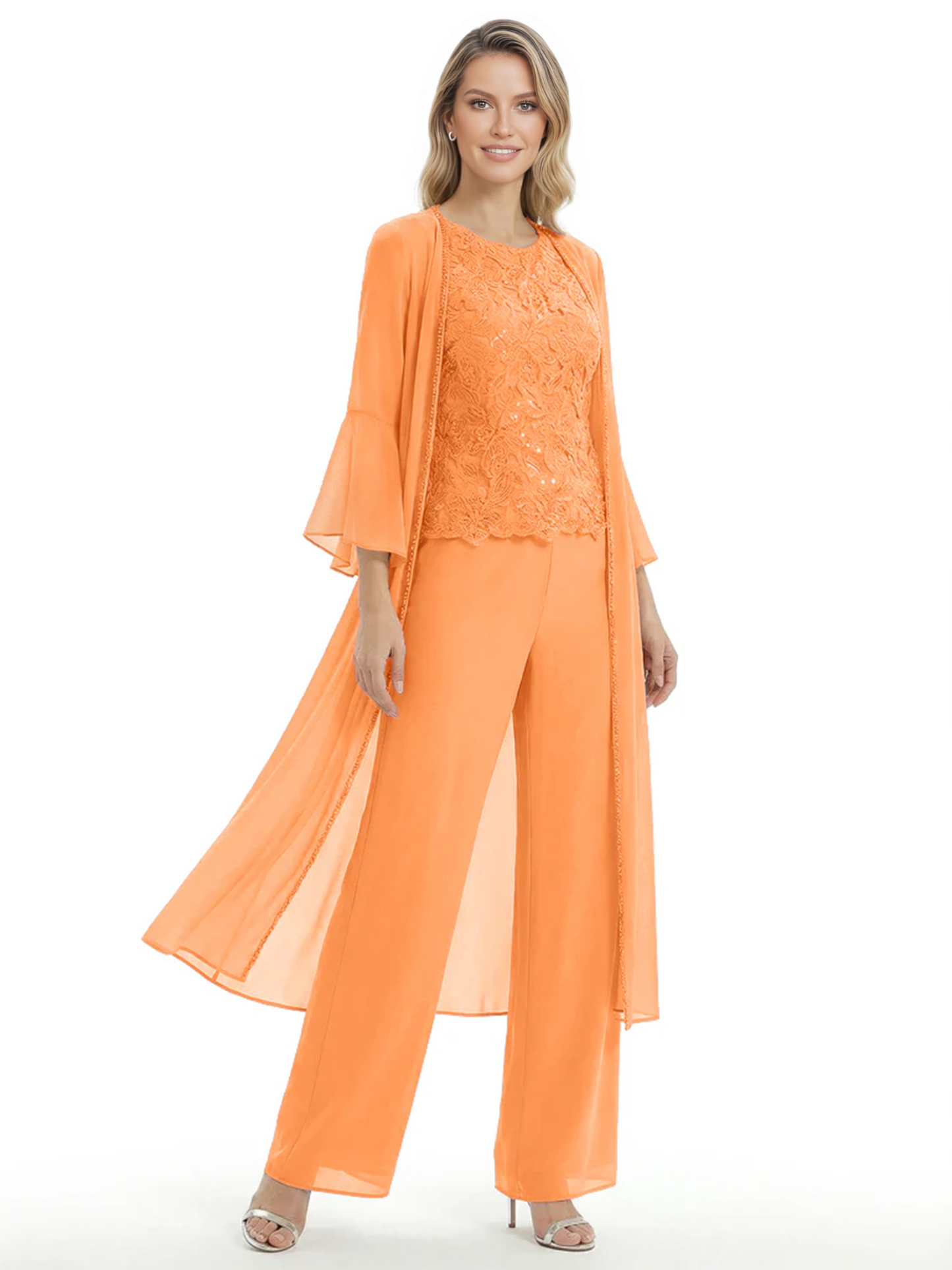 Elegant Pink 3-Piece Pant Set Trending 2026 Styles with Lace Wide-Leg Pants
