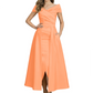 Formal Floor-Length Mother of the Bride Gown Satin Maxi Dress with Slit Off Shoulder
