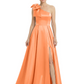 Luxury Bow Black Formal Dress One-Shoulder A-Line Gowns with Sexy Side Slit 2026