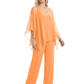 V-Neck Chiffon Mother of the Brides Dresses Plus Size Jacket Suits Wedding