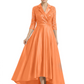Elegant Mother of Bride Dress Evening Gowns Trending Styles with Lapel Collar 3/4 Sleeves