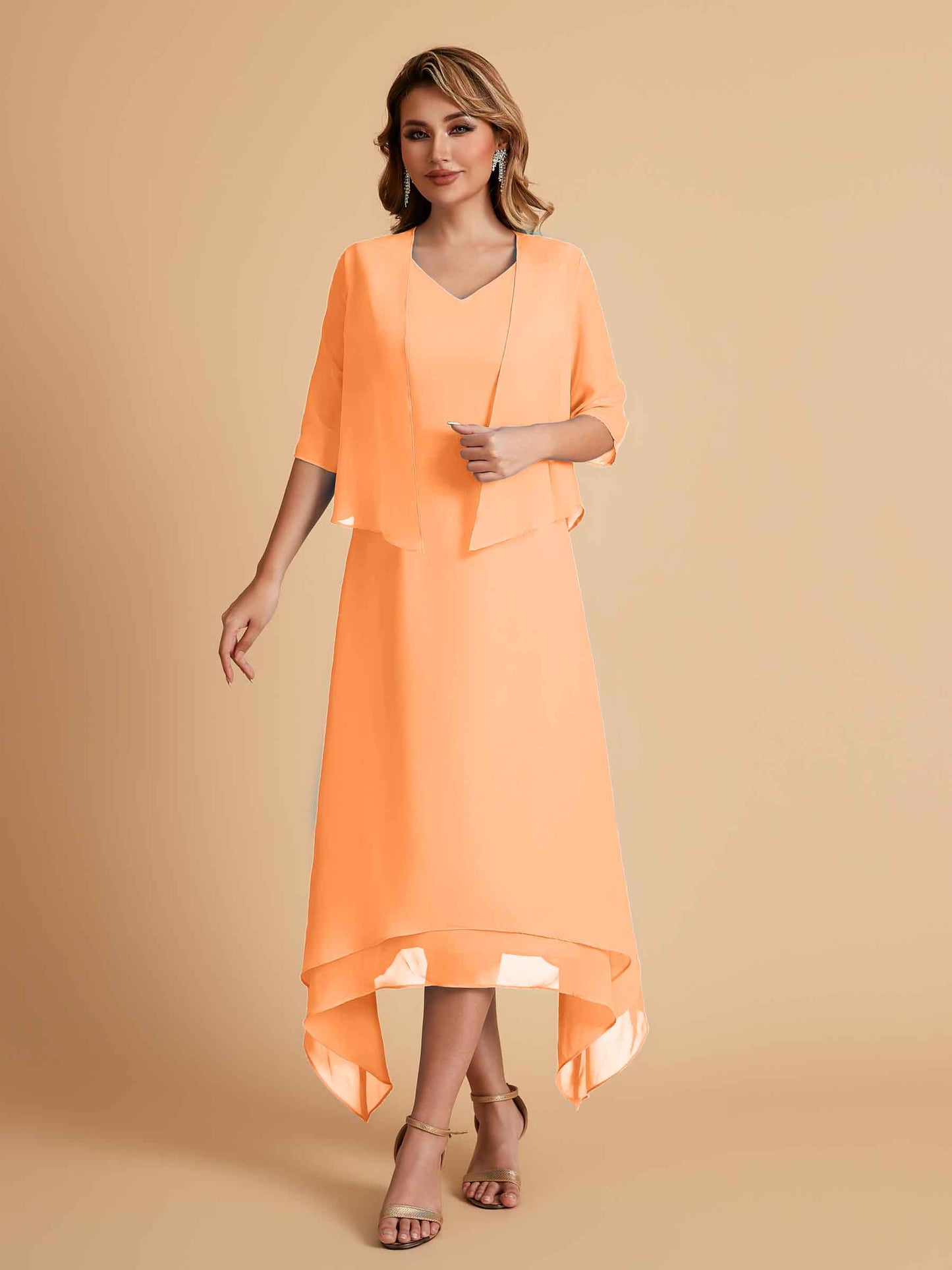 Elegant A-line Chiffon Short Sleeves Mother of the Brides Dresses Online