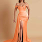 Sexy Soft Satin Sweetheart Off-the-shoulder Strapless Side-Slit Mermaid Bridesmaid Dresses