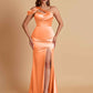 Elegant Soft Satin Sweetheart One Shoulder Side-Slit Mermaid Bridesmaid Dresses