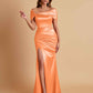 Elegant Soft Satin Off-the-shoulder Side-Slit Mermaid Bridesmaid Dresses