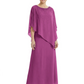 Elegant Mother of Bride Dresses Evening Gowns Trending 2026 Styles with Asymmetric Cape
