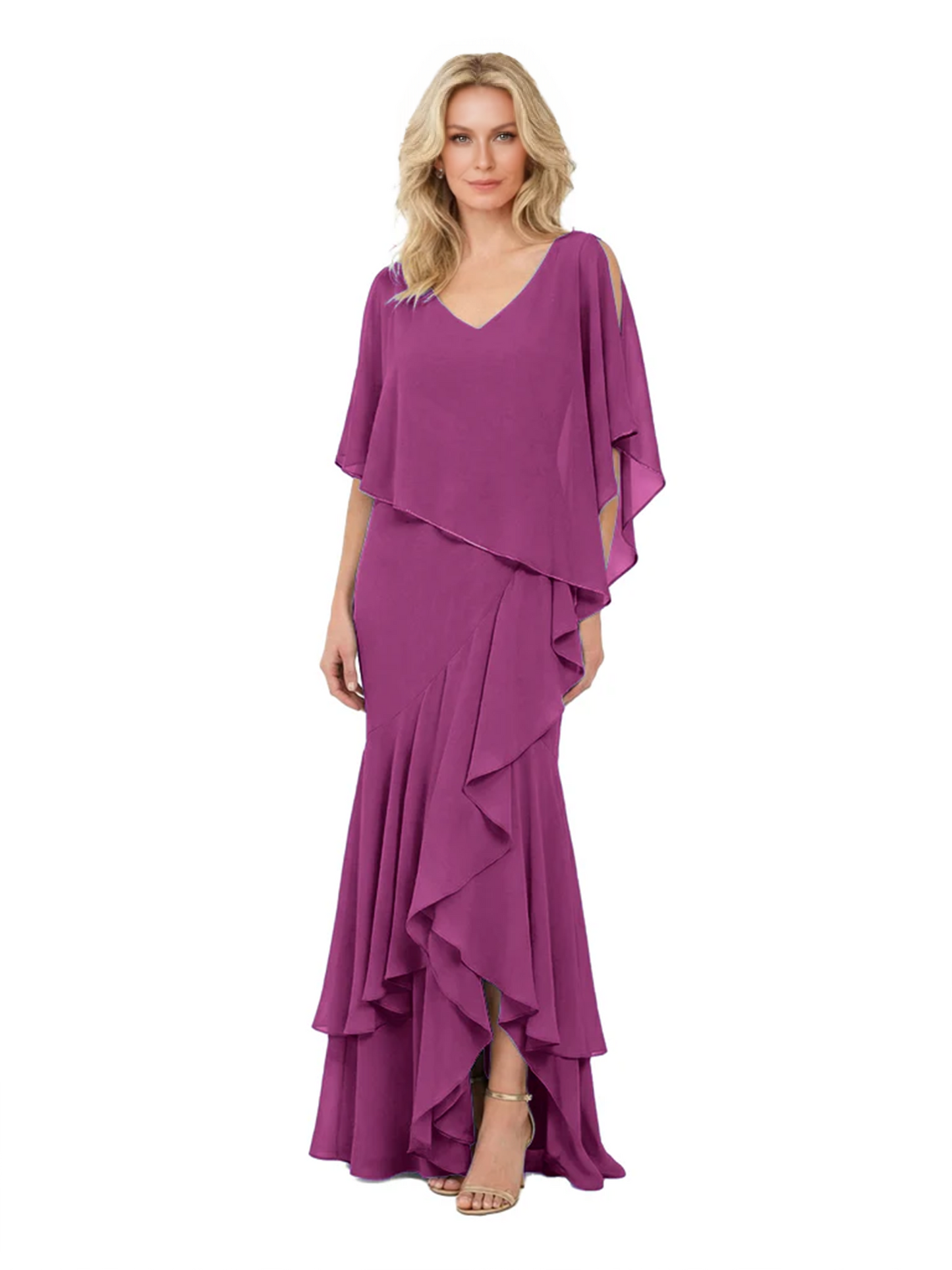 Chic Long A-Line Chiffon Mother of the Brides Dresses Sequin Mom Outfits