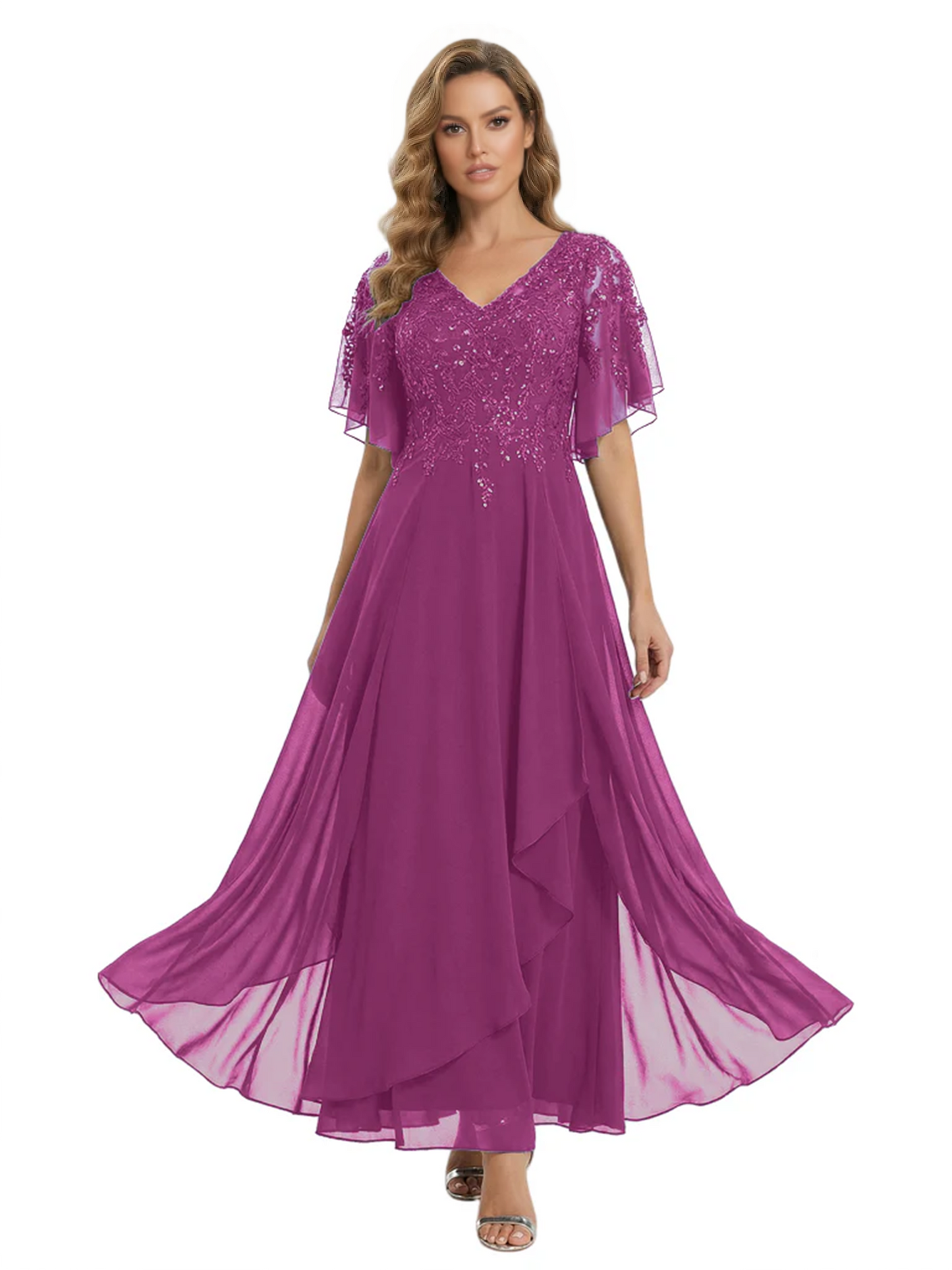 Bling Sequin Chiffon Mother of the Brides Dresses Wedding Party Gowns For Mom