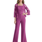 Mother of the Bride Jumpsuit with Lace Jacket 3/4 Sleeve Formal Pant Suit