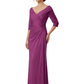 Elegant 3/4 Sleeve Mother of the Brides Dresses Mom Outfits Wedding Satin