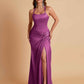 Gorgeous Square Criss Cross Soft Satin Side Slit Floor-Length Mermaid Bridesmaid Dresses
