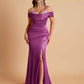 Elegant Soft Satin Mermaid Spaghetti Straps Floor-Length Mermaid Bridesmaid Dresses