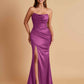 Sexy Soft Satin Mermaid Side Slit Floor-Length Mermaid Bridesmaid Dresses