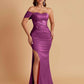 Sexy Soft Satin Mermaid One Shoulder Floor-Length Mermaid Bridesmaid Dresses