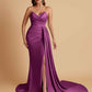 Sexy Soft Satin Mermaid V-neck Floor-Length Mermaid Bridesmaid Dresses