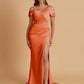 Sexy Soft Satin Mermaid Cold Shoulder Side Slit Floor-Length Bridesmaid Dresses Online