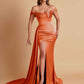 Sexy Soft Satin Sweetheart Off-the-shoulder Strapless Side-Slit Mermaid Bridesmaid Dresses