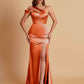 Elegant Soft Satin Sweetheart One Shoulder Side-Slit Mermaid Bridesmaid Dresses