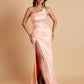 Gorgeous Strapless Soft Satin Side Slit Floor-Length Mermaid Bridesmaid Dresses
