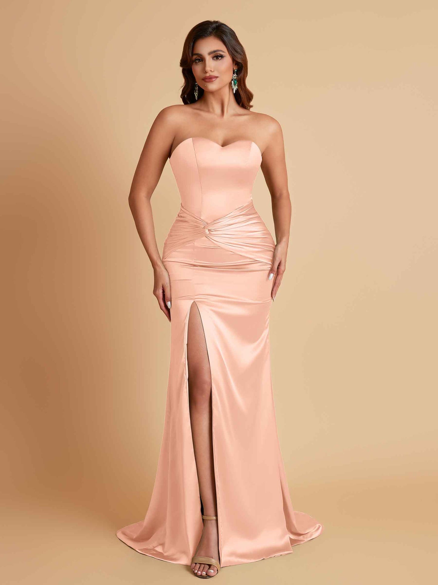 Sexy Soft Satin Mermaid Sweetheart Floor-Length Mermaid Bridesmaid Dresses