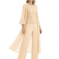 Elegant Pink 3-Piece Pant Set Trending 2026 Styles with Lace Wide-Leg Pants