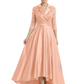 Elegant Mother of Bride Dress Evening Gowns Trending Styles with Lapel Collar 3/4 Sleeves