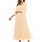 3/4 Sleeve Chiffon Mother of the Brides Dresses V-Neck Wedding Party Gowns