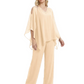 V-Neck Chiffon Mother of the Brides Dresses Plus Size Jacket Suits Wedding