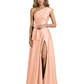 Wedding Mother of the Bride Dress One Shoulder and High Slit Formal Dresses