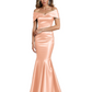 Luxury Emerald Formal Dress Off-the-Shoulder Satin Gown Trumpet Silhouette