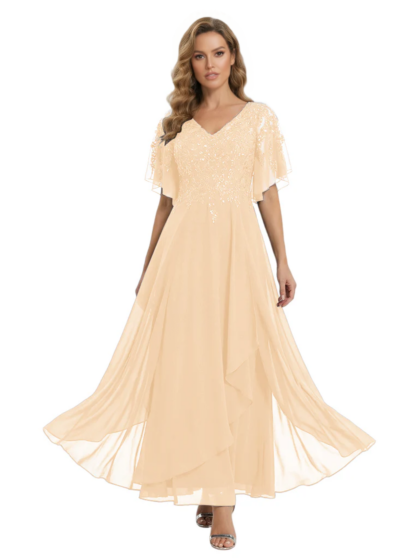 Bling Sequin Chiffon Mother of the Brides Dresses Wedding Party Gowns For Mom