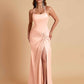 Gorgeous Square Criss Cross Soft Satin Side Slit Floor-Length Mermaid Bridesmaid Dresses