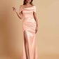 Elegant Soft Satin Off-the-shoulder Side-Slit Mermaid Bridesmaid Dresses