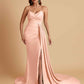 Sexy Soft Satin Mermaid V-neck Floor-Length Mermaid Bridesmaid Dresses
