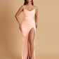 Sexy Soft Satin Mermaid V-neck Side Slit Floor-Length Bridesmaid Dresses Online