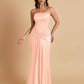 Sexy Soft Satin Mermaid Strapless Floor-Length Mermaid Bridesmaid Dresses